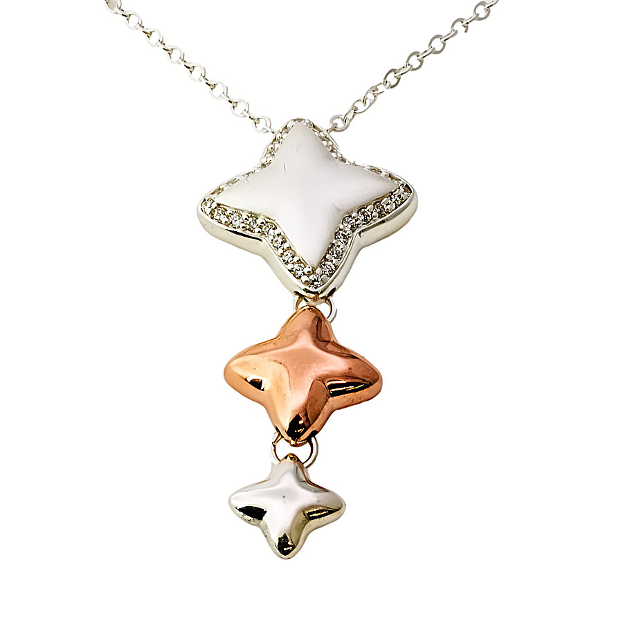 Silver & 9ct gold Clogau Pendant with chain